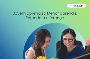 duas mulheres jovens frente ao computador satisfeitas por aprender a diferença entre menor e jovem aprendiz