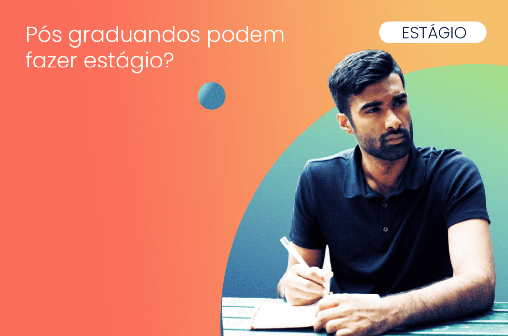 homem estudante com expressão de dúvida sobre a possibilidade de fazer estágio sendo um pós graduando