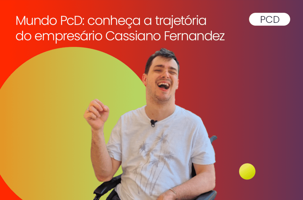 foto do Cassiano Fernandez sorrindo com alegria em sua cadeira de rodas