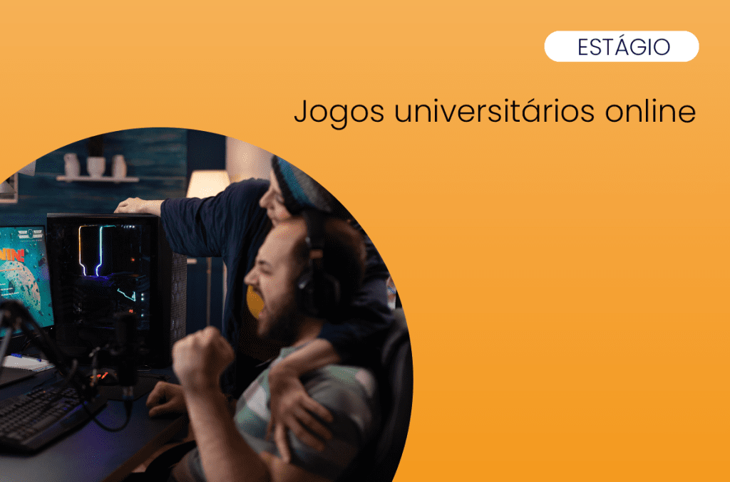 grupo de jovens celebrando a vitória no jogo universitário online