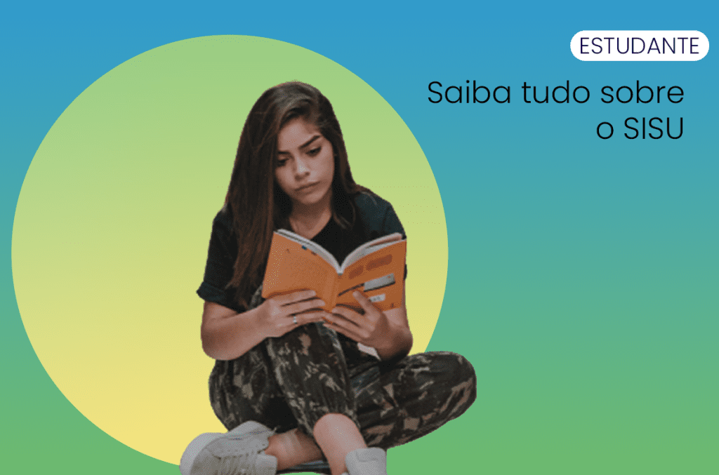 mulher jovem lendo livro material sobre o tema SISU